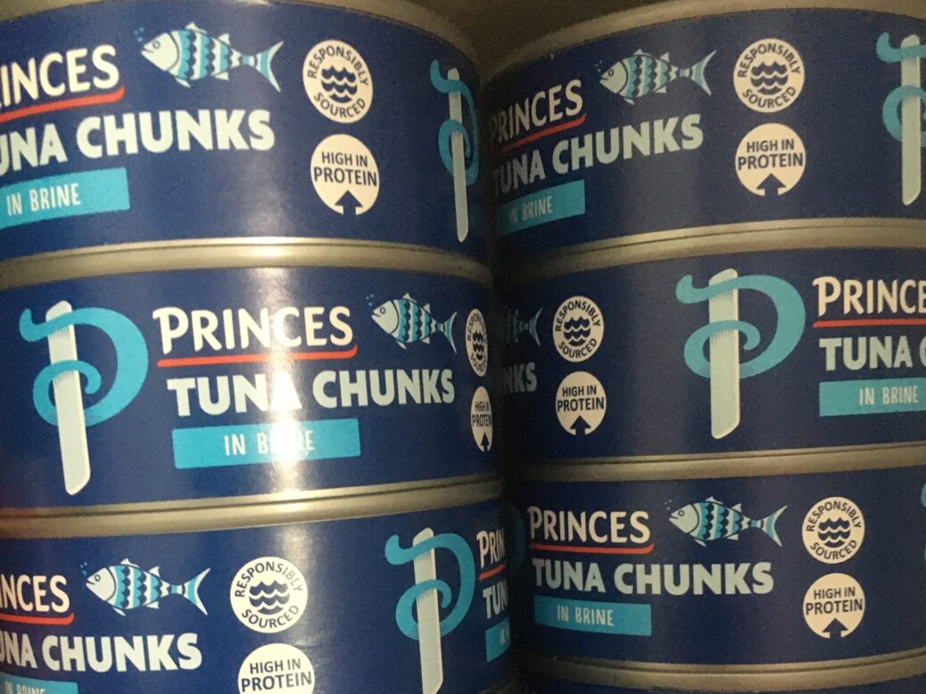 Cans of Princes-branded tuna