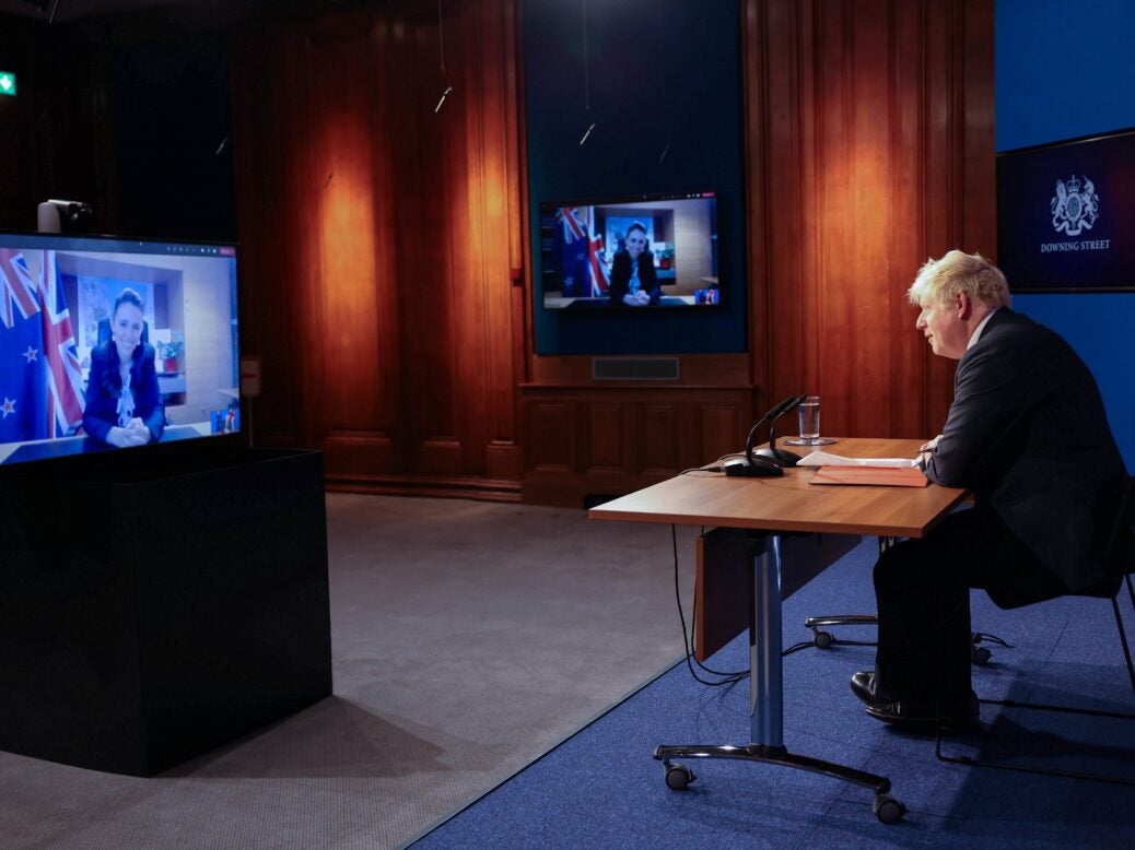 Prime Minister Boris Johnson video calls The New Zealand Prime Minister Jacinda Ardern