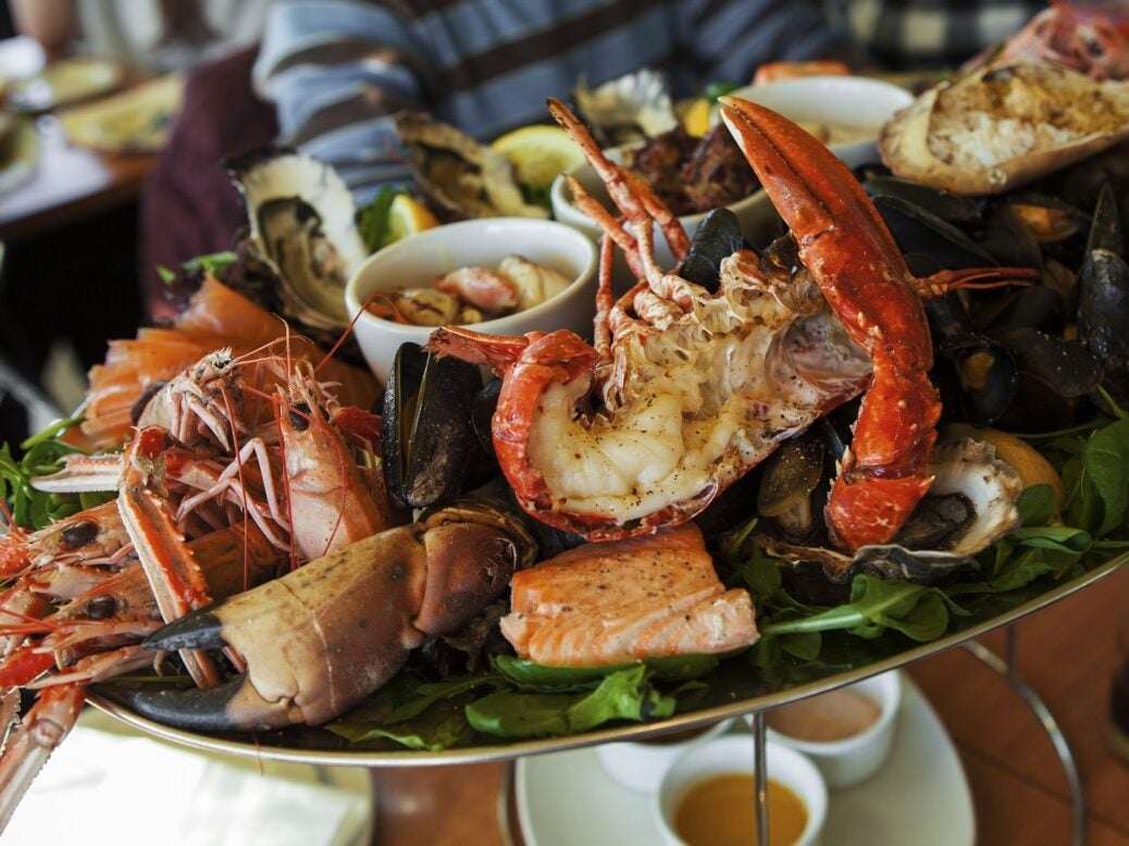 Lobster served on platter