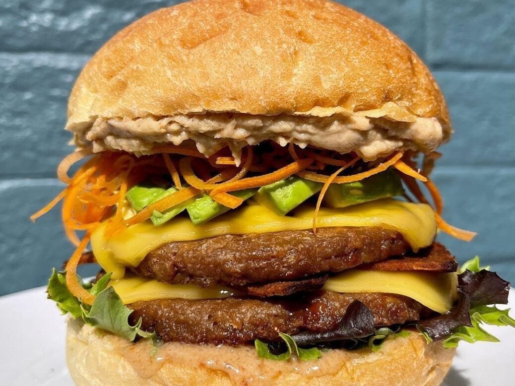 Beyond Meat plant-based burger in bun