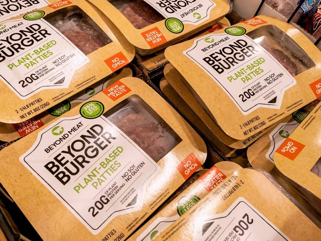 Beyond Burger and Beyond Beef available for purchase in a supermarket in Sacramento, California, USA, 2 August 2021
