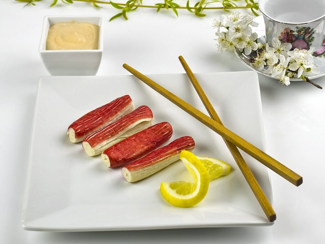 A serving of surimi on a plate