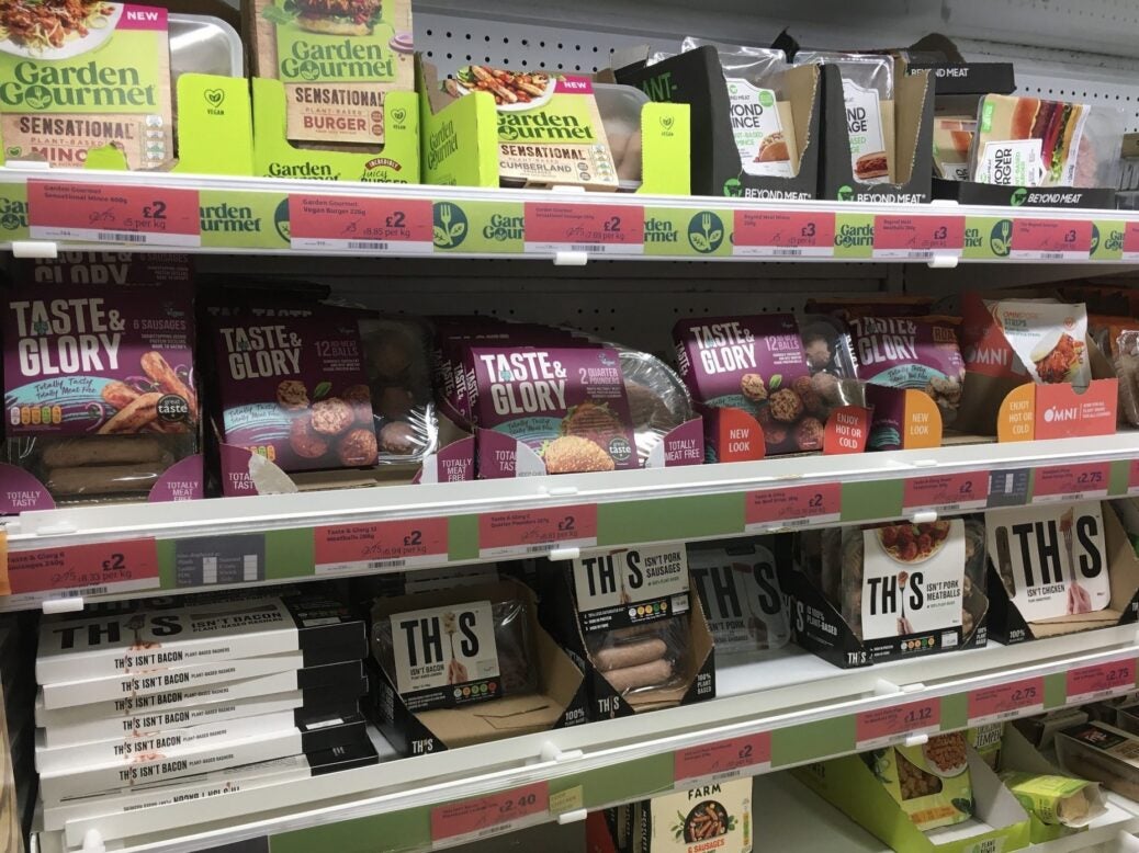 UK meat substitutes on sale in Sainsbury's