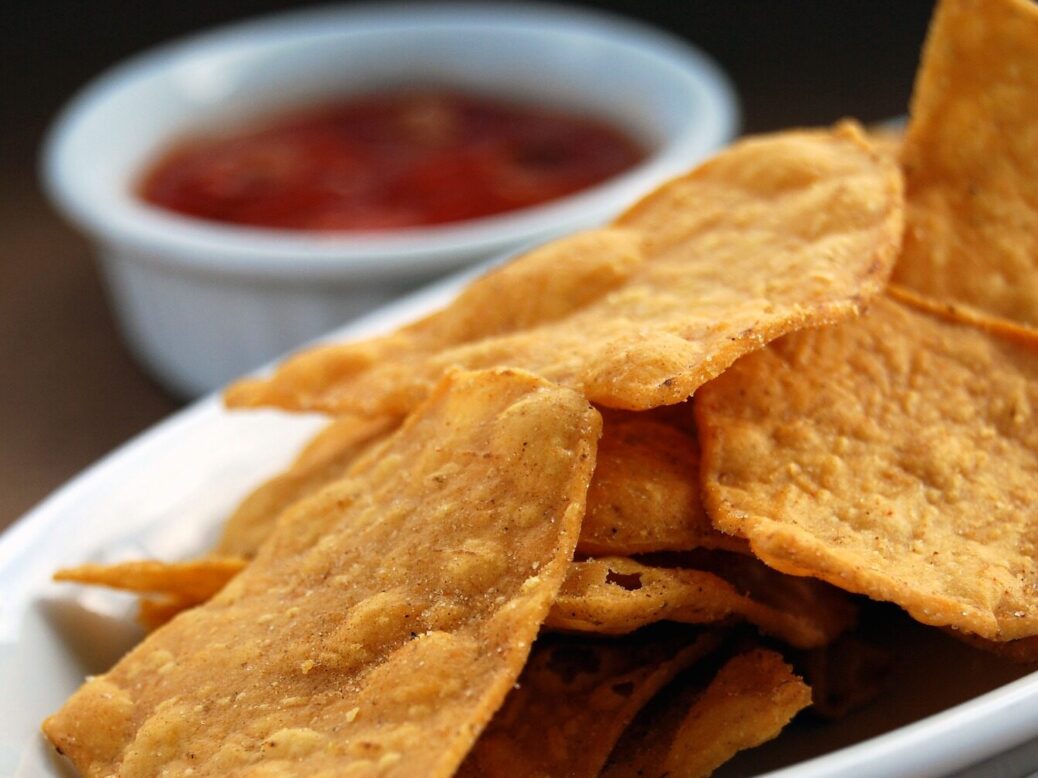 Plate of tortilla chips