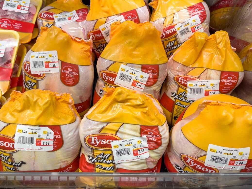 Tyson Foods chicken on sale in US grocery store, 7 June 2021
