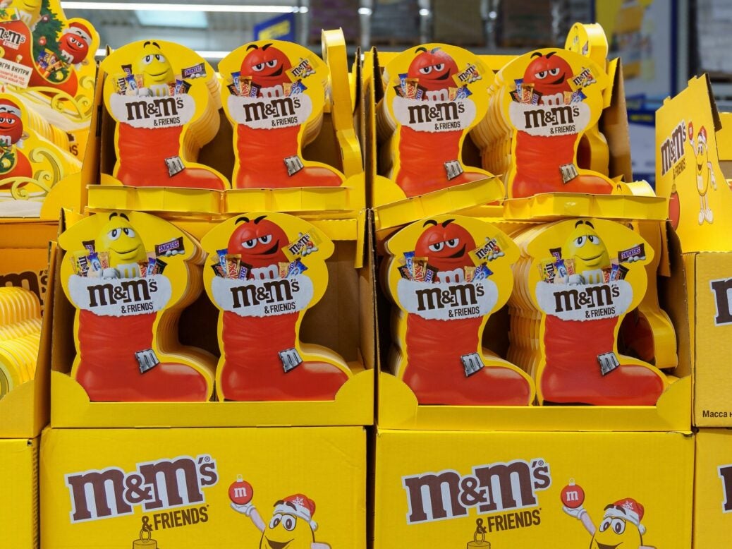 M&Ms confectionery on sale in Tyumen, Russia, 2 December 2021
