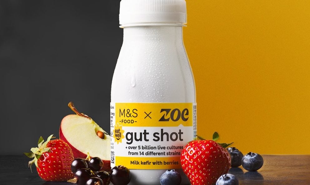 A bottle of the M&S x Zoe gut shot
