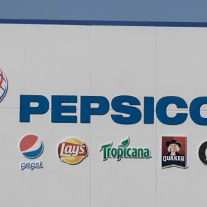 PepsiCo signage with key brand names - Lay's, Quaker and Tropicana