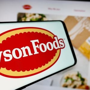 Tyson Foods logo displayed on handphone